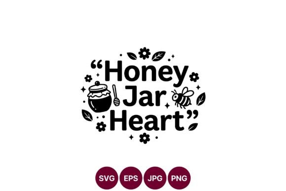 Honey Jar Heart Black and White Vector Review