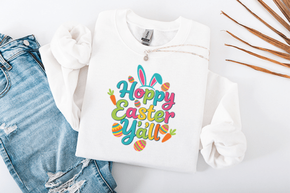 Hoppy Easter Yall Bunny Quote Design Review